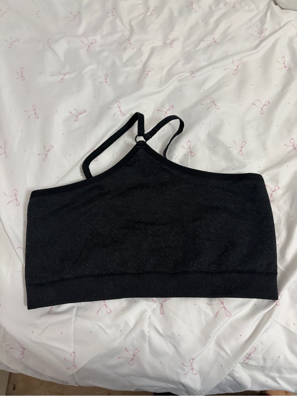 Gymshark Black Asymmetric Strap Sports Bra